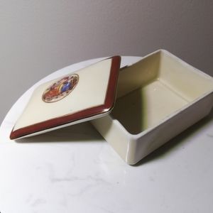Antique German Ceramic Jewelry Box